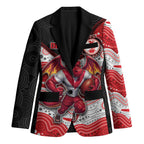 Custom Dragons Blazer Warrior Mascot With Aboriginal Indigenous