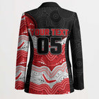 Custom Dragons Blazer Warrior Mascot With Aboriginal Indigenous