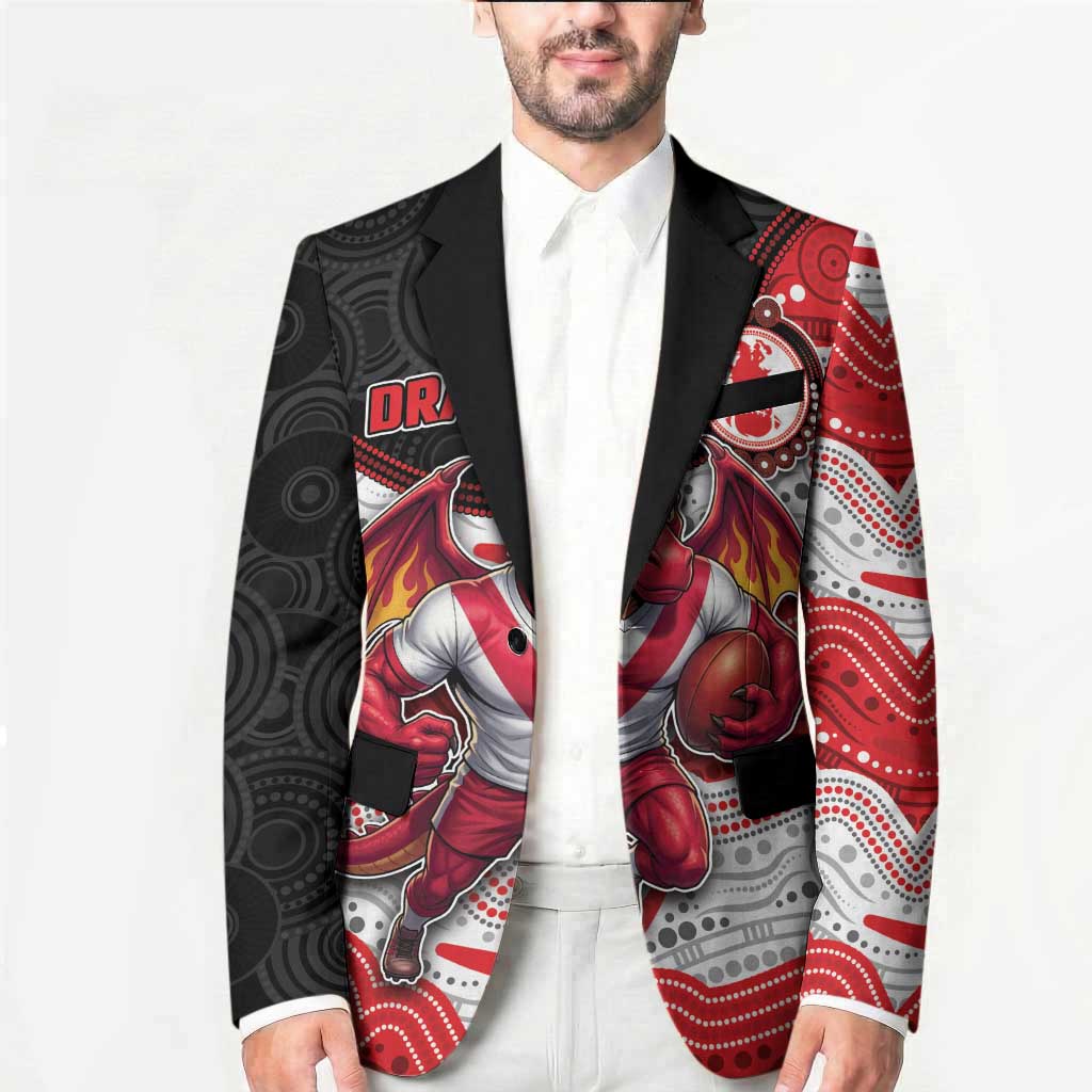 Custom Dragons Blazer Warrior Mascot With Aboriginal Indigenous