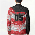 Custom Dragons Blazer Warrior Mascot With Aboriginal Indigenous