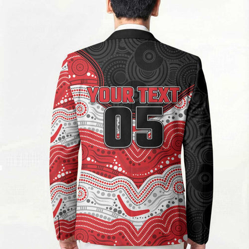 Custom Dragons Blazer Warrior Mascot With Aboriginal Indigenous