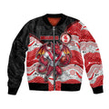 Custom Dragons Bomber Jacket Warrior Mascot With Aboriginal Indigenous