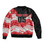 Custom Dragons Bomber Jacket Warrior Mascot With Aboriginal Indigenous