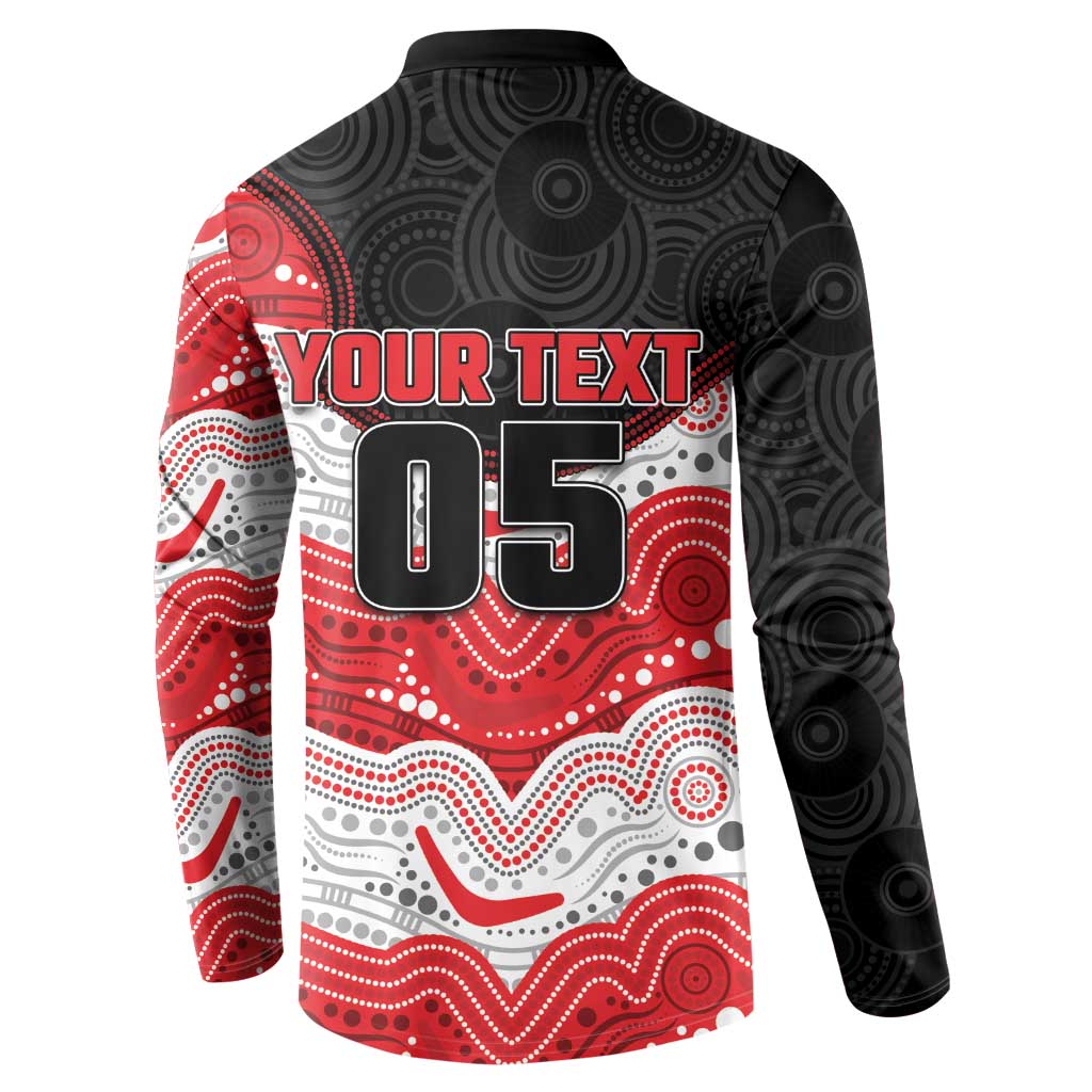 Custom Dragons Button Sweatshirt Warrior Mascot With Aboriginal Indigenous