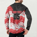 Custom Dragons Button Sweatshirt Warrior Mascot With Aboriginal Indigenous