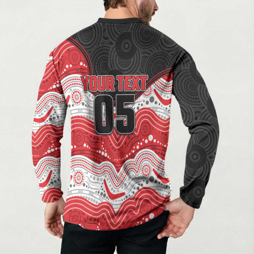 Custom Dragons Button Sweatshirt Warrior Mascot With Aboriginal Indigenous