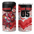Custom Dragons 4 in 1 Can Cooler Tumbler Warrior Mascot With Aboriginal Indigenous