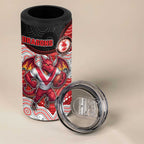 Custom Dragons 4 in 1 Can Cooler Tumbler Warrior Mascot With Aboriginal Indigenous