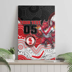 Custom Dragons Canvas Wall Art Warrior Mascot With Aboriginal Indigenous