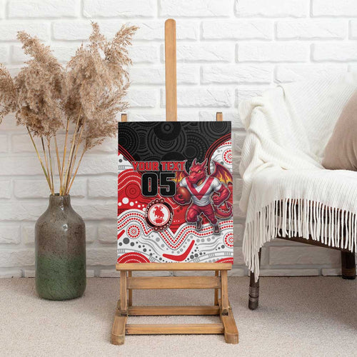 Custom Dragons Canvas Wall Art Warrior Mascot With Aboriginal Indigenous