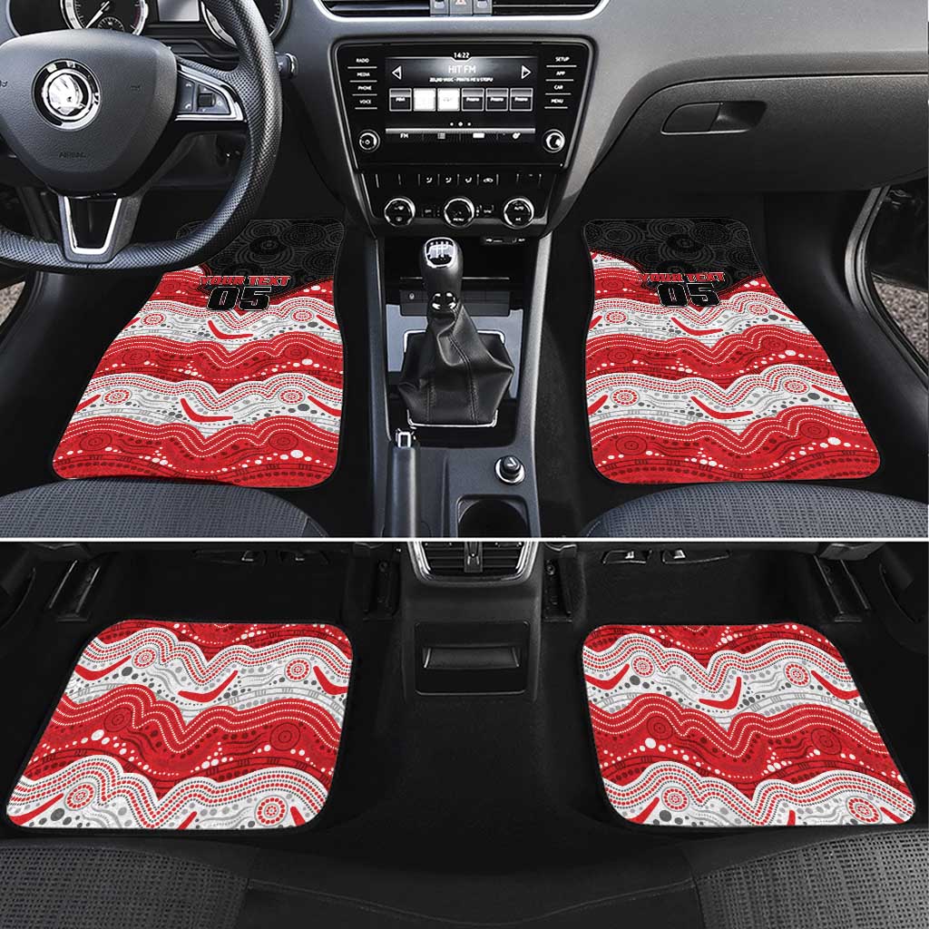 Custom Dragons Car Mats Warrior Mascot With Aboriginal Indigenous