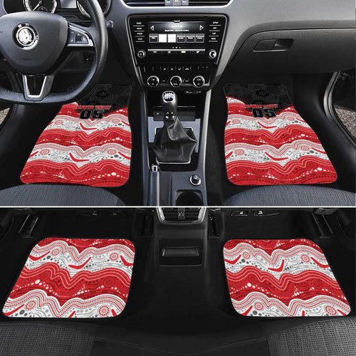 Custom Dragons Car Mats Warrior Mascot With Aboriginal Indigenous