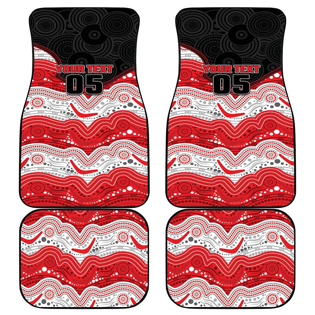 Custom Dragons Car Mats Warrior Mascot With Aboriginal Indigenous