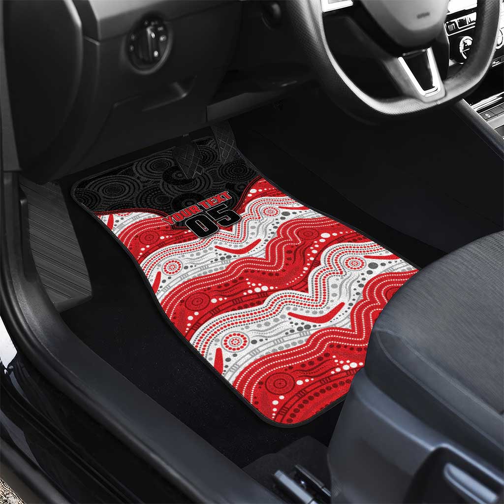 Custom Dragons Car Mats Warrior Mascot With Aboriginal Indigenous