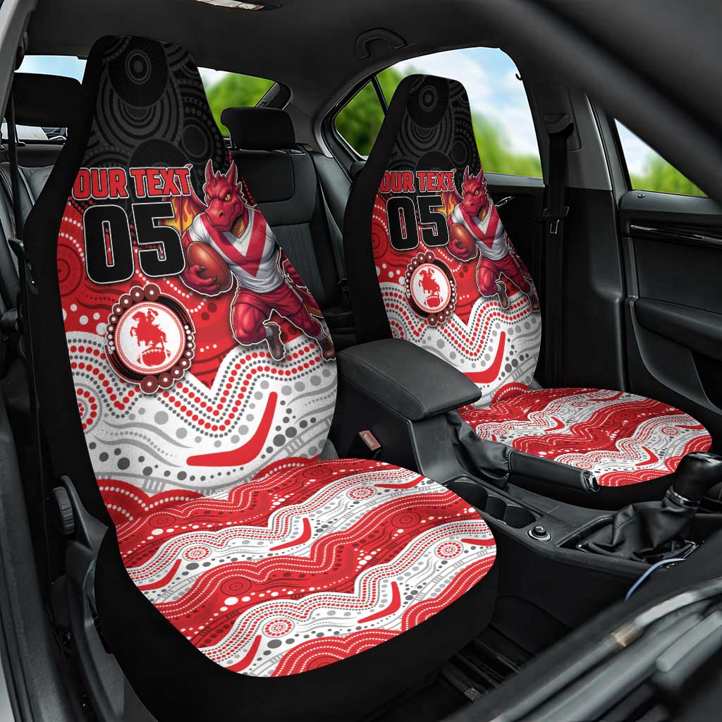 Custom Dragons Car Seat Cover Warrior Mascot With Aboriginal Indigenous