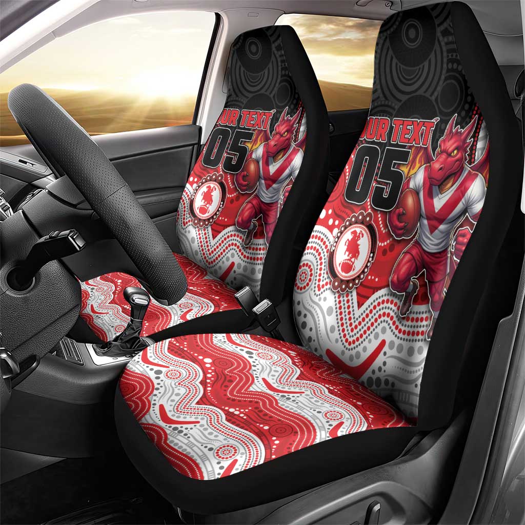 Custom Dragons Car Seat Cover Warrior Mascot With Aboriginal Indigenous