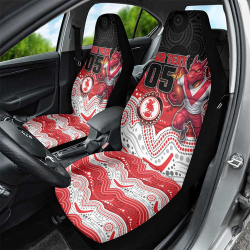 Custom Dragons Car Seat Cover Warrior Mascot With Aboriginal Indigenous