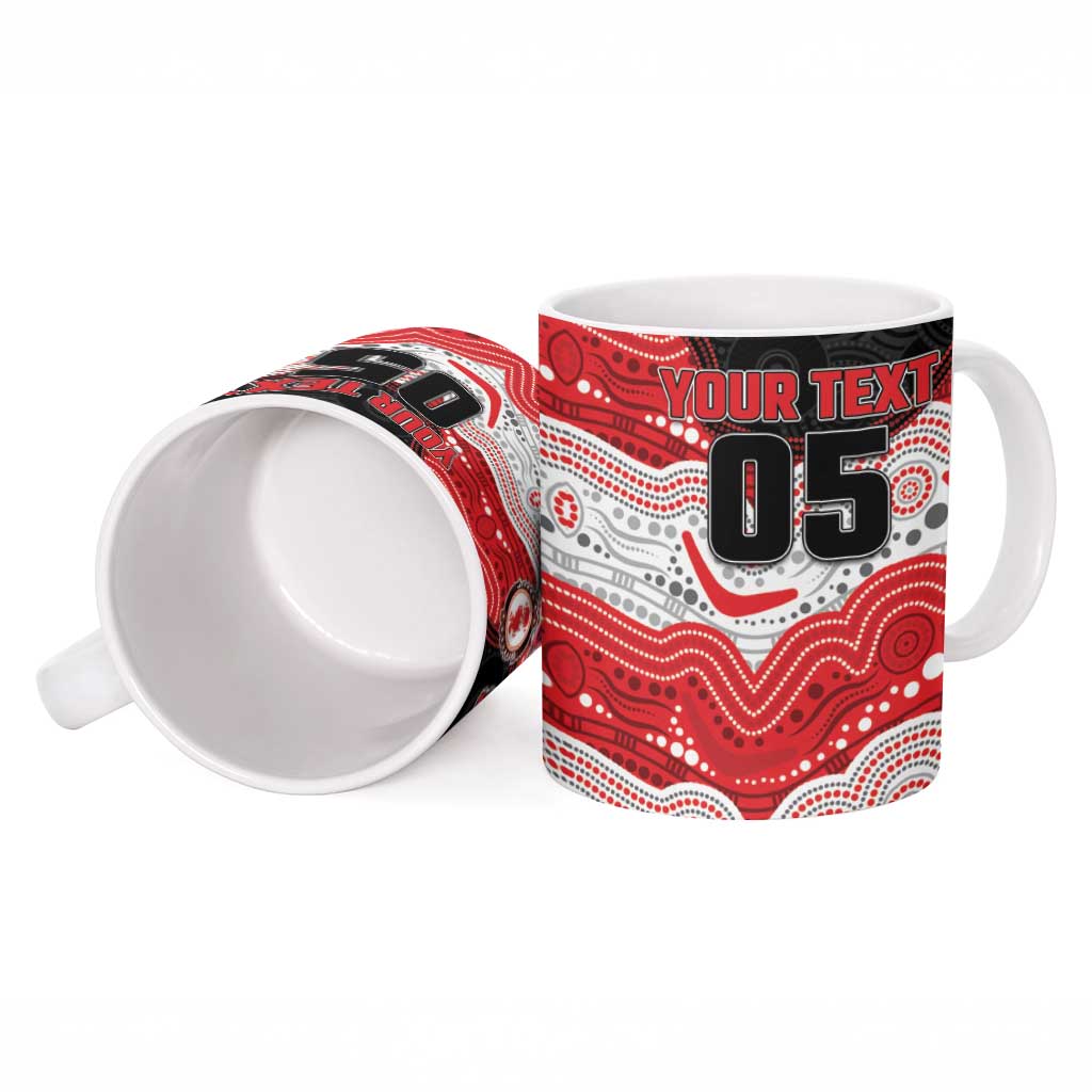 Custom Dragons Ceramic Mug Warrior Mascot With Aboriginal Indigenous