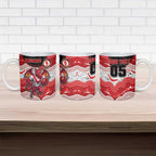 Custom Dragons Ceramic Mug Warrior Mascot With Aboriginal Indigenous