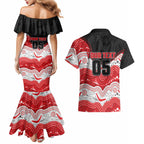 Custom Dragons Couples Matching Mermaid Dress and Hawaiian Shirt Warrior Mascot With Aboriginal Indigenous