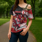Custom Dragons Cross Shoulder Shirt Warrior Mascot With Aboriginal Indigenous