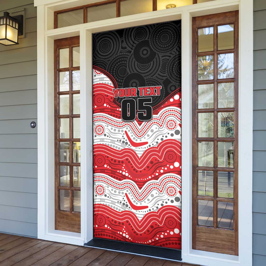 Custom Dragons Door Cover Warrior Mascot With Aboriginal Indigenous