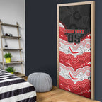 Custom Dragons Door Cover Warrior Mascot With Aboriginal Indigenous