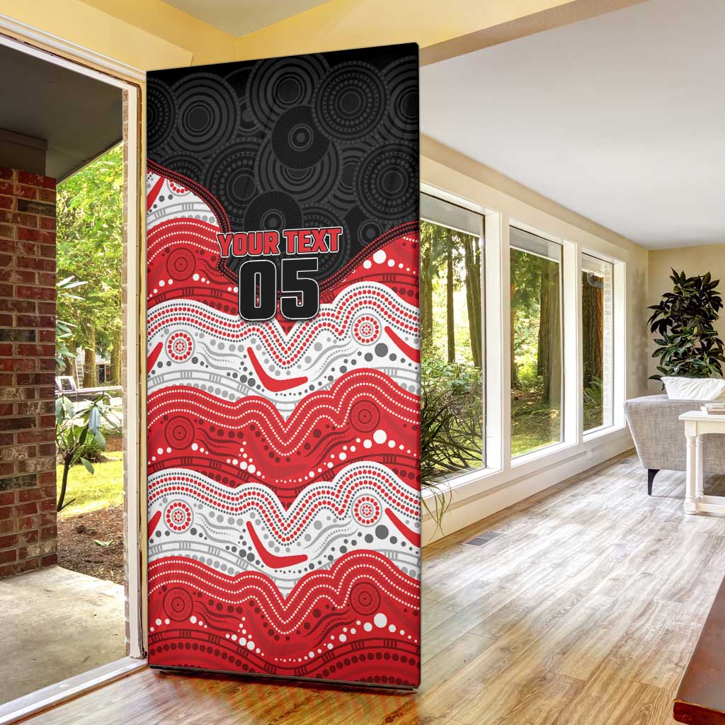 Custom Dragons Door Cover Warrior Mascot With Aboriginal Indigenous