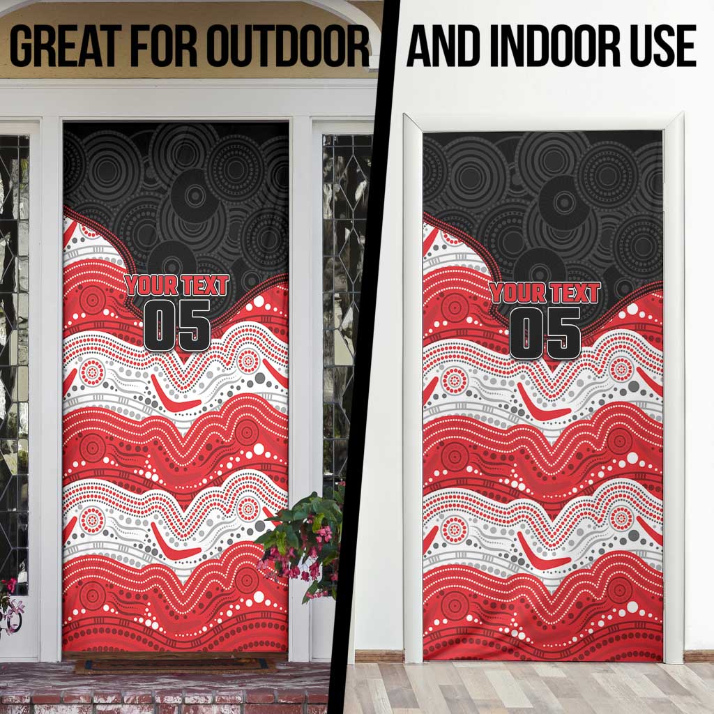 Custom Dragons Door Cover Warrior Mascot With Aboriginal Indigenous