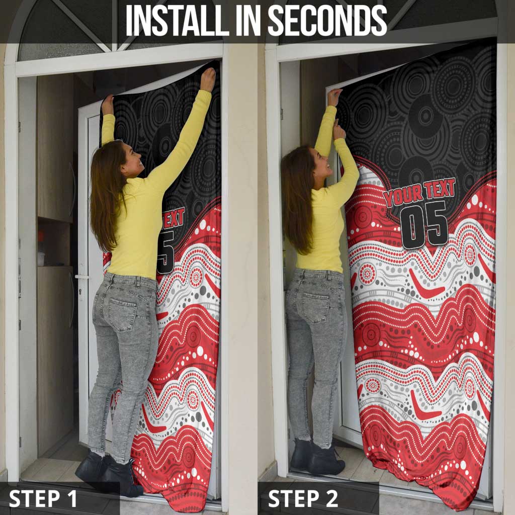 Custom Dragons Door Cover Warrior Mascot With Aboriginal Indigenous
