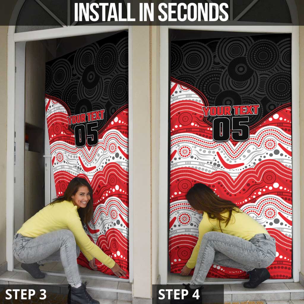 Custom Dragons Door Cover Warrior Mascot With Aboriginal Indigenous