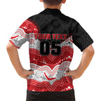 Custom Dragons Family Matching Mermaid Dress and Hawaiian Shirt Warrior Mascot With Aboriginal Indigenous