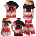 Custom Dragons Family Matching Mermaid Dress and Hawaiian Shirt Warrior Mascot With Aboriginal Indigenous