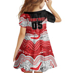 Custom Dragons Family Matching Off Shoulder Maxi Dress and Hawaiian Shirt Warrior Mascot With Aboriginal Indigenous