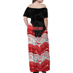 Custom Dragons Family Matching Off Shoulder Maxi Dress and Hawaiian Shirt Warrior Mascot With Aboriginal Indigenous