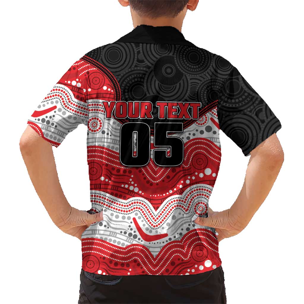 Custom Dragons Family Matching Off Shoulder Short Dress and Hawaiian Shirt Warrior Mascot With Aboriginal Indigenous