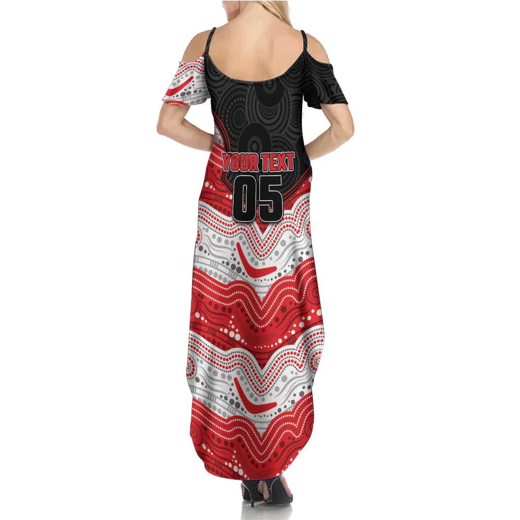 Custom Dragons Family Matching Summer Maxi Dress and Hawaiian Shirt Warrior Mascot With Aboriginal Indigenous
