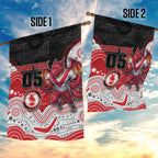 Custom Dragons Garden Flag Warrior Mascot With Aboriginal Indigenous