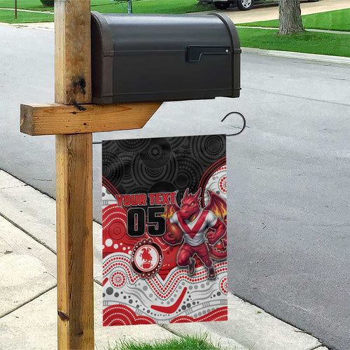 Custom Dragons Garden Flag Warrior Mascot With Aboriginal Indigenous