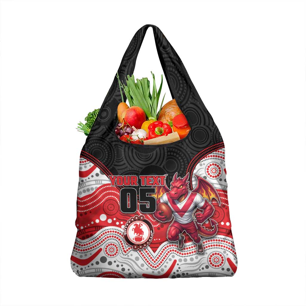 Custom Dragons Grocery Bag Warrior Mascot With Aboriginal Indigenous