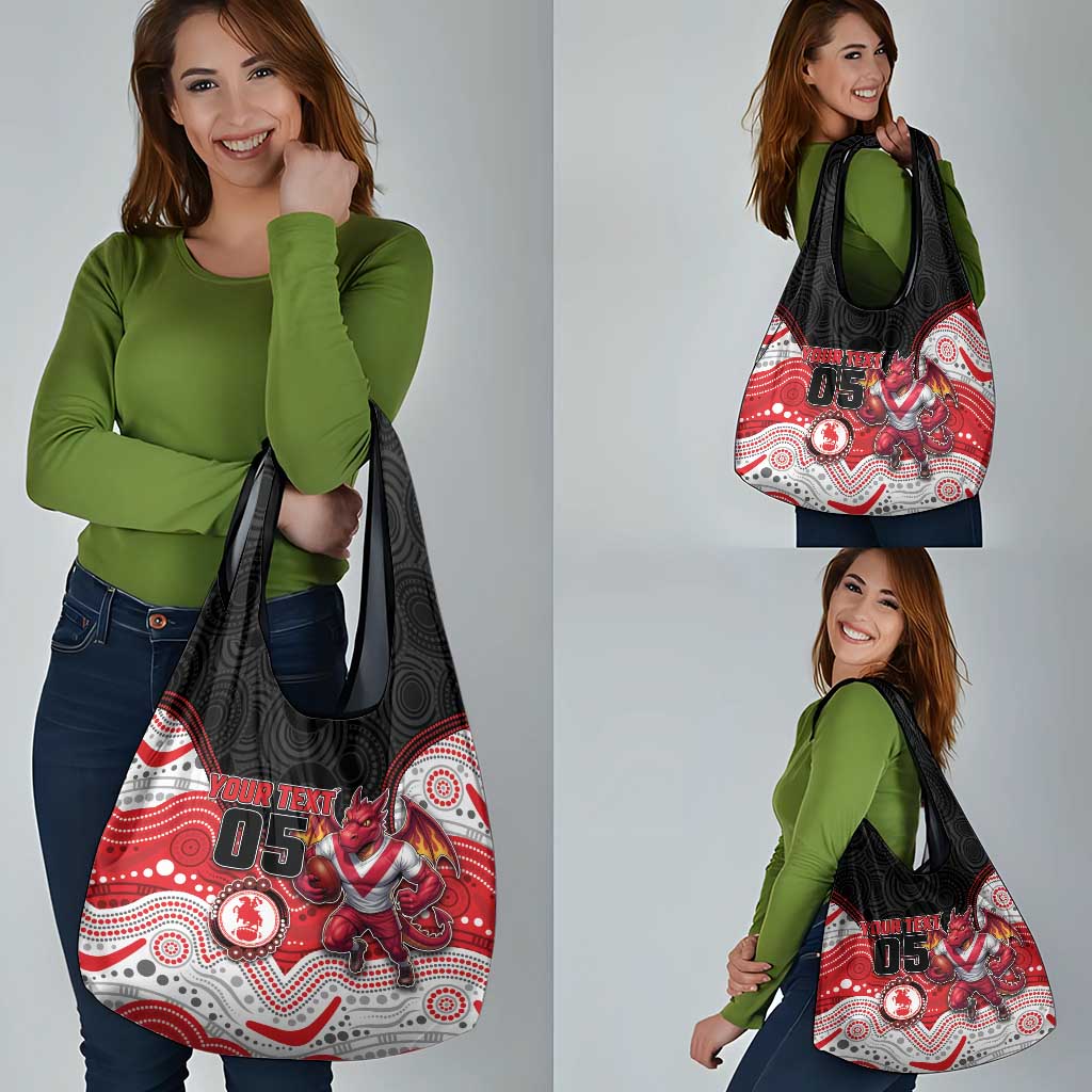 Custom Dragons Grocery Bag Warrior Mascot With Aboriginal Indigenous