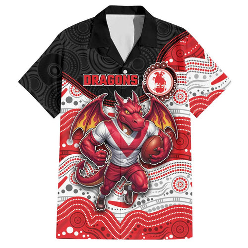 Custom Dragons Hawaiian Shirt Warrior Mascot With Aboriginal Indigenous
