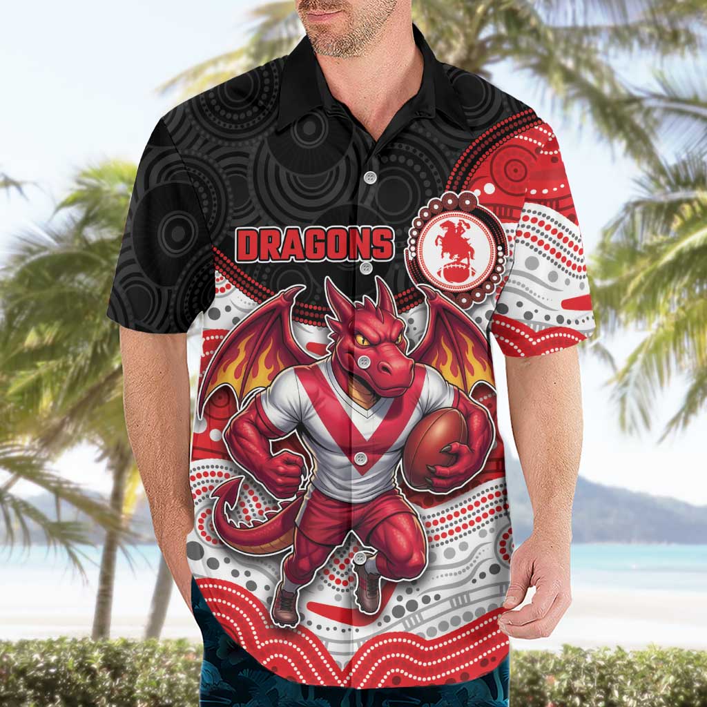 Custom Dragons Hawaiian Shirt Warrior Mascot With Aboriginal Indigenous