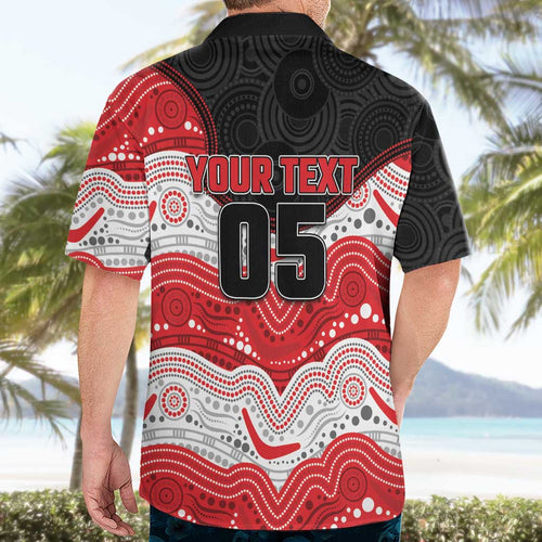Custom Dragons Hawaiian Shirt Warrior Mascot With Aboriginal Indigenous