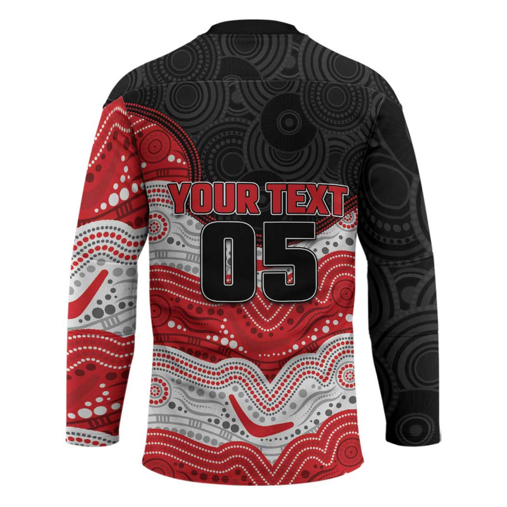 Custom Dragons Hockey Jersey Warrior Mascot With Aboriginal Indigenous