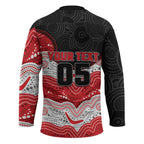 Custom Dragons Hockey Jersey Warrior Mascot With Aboriginal Indigenous