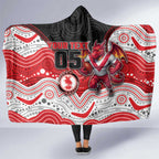 Custom Dragons Hooded Blanket Warrior Mascot With Aboriginal Indigenous