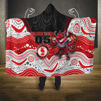 Custom Dragons Hooded Blanket Warrior Mascot With Aboriginal Indigenous