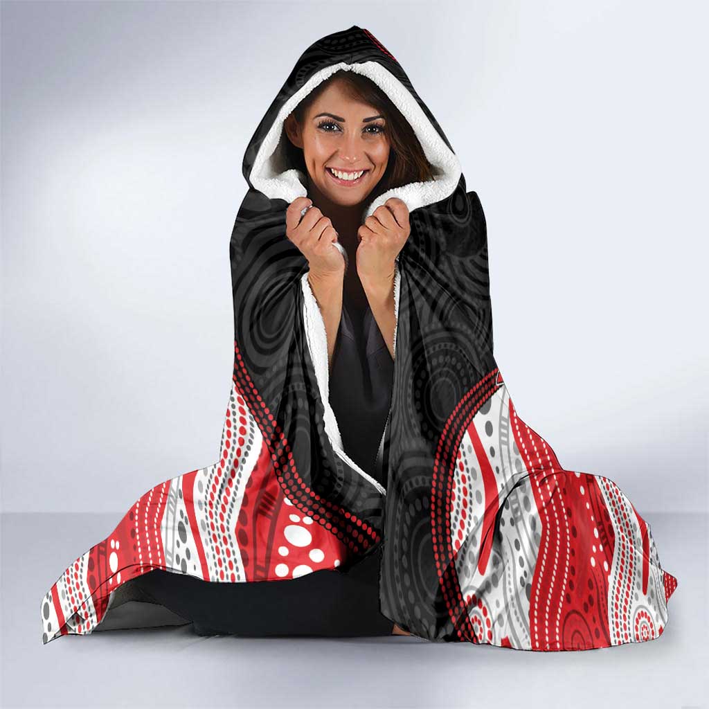 Custom Dragons Hooded Blanket Warrior Mascot With Aboriginal Indigenous