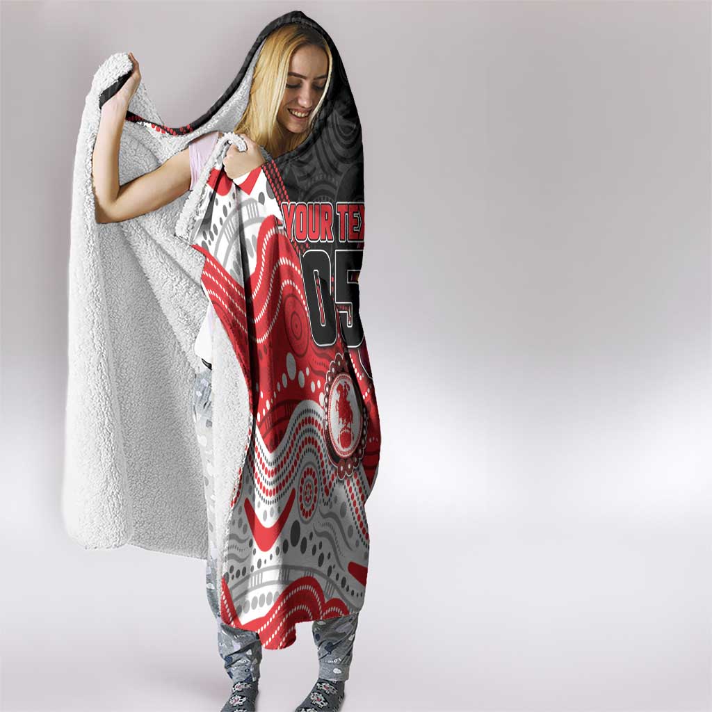 Custom Dragons Hooded Blanket Warrior Mascot With Aboriginal Indigenous